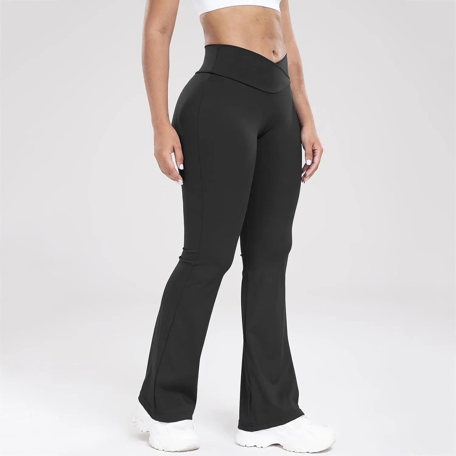 Lastesso Flare Leggings for Women High Waist Classiac Yoga Gym Pants with Pockets Tummy Control Going Out Workout Leggings