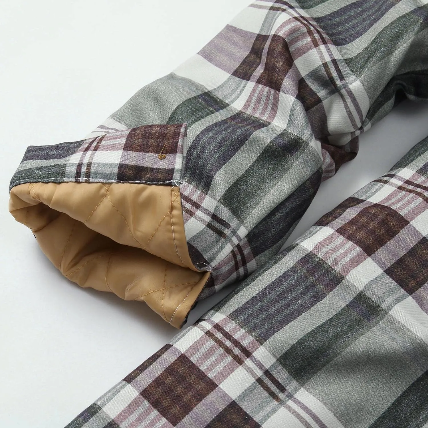 LCMTWX Mens Plaid Flannel Jacket Plaid Print Hooded Zipper Pocket Long Sleeve Shirt Long Sleeve Button Up Fleece Plaid