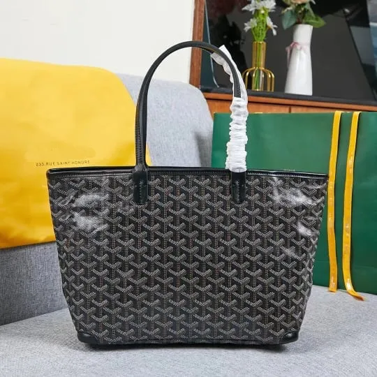 LDGY Genuine Leather Zippered Tote Bag
