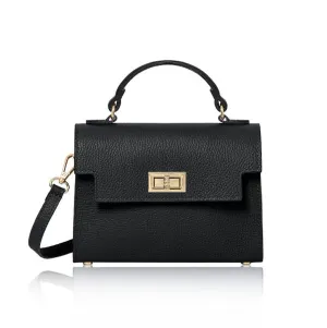 Leather Box Bag - Black
