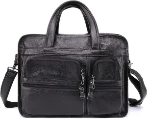 Leather Briefcase for Men 15.6inch Laptop Bag Large Shoulder Messenger Bag Computer Crossbody Handbag