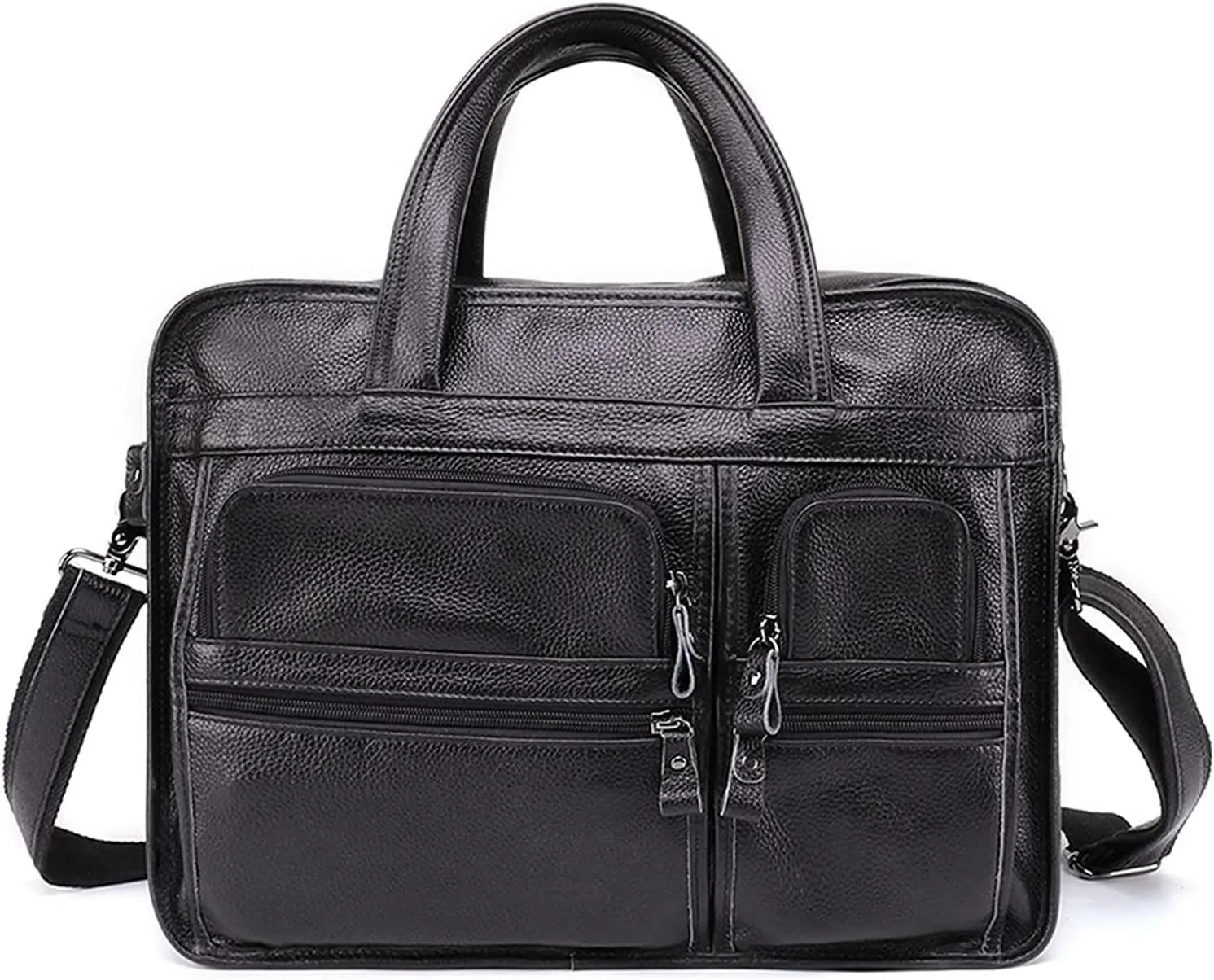 Leather Briefcase for Men 15.6inch Laptop Bag Large Shoulder Messenger Bag Computer Crossbody Handbag
