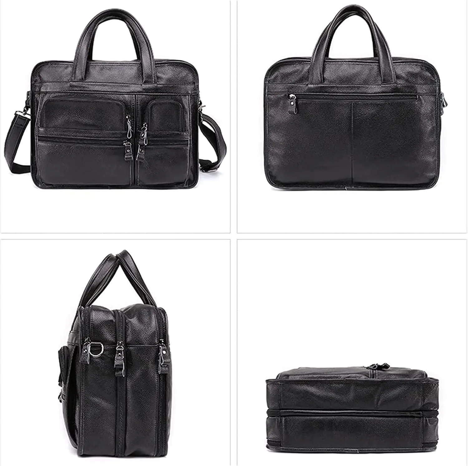 Leather Briefcase for Men 15.6inch Laptop Bag Large Shoulder Messenger Bag Computer Crossbody Handbag