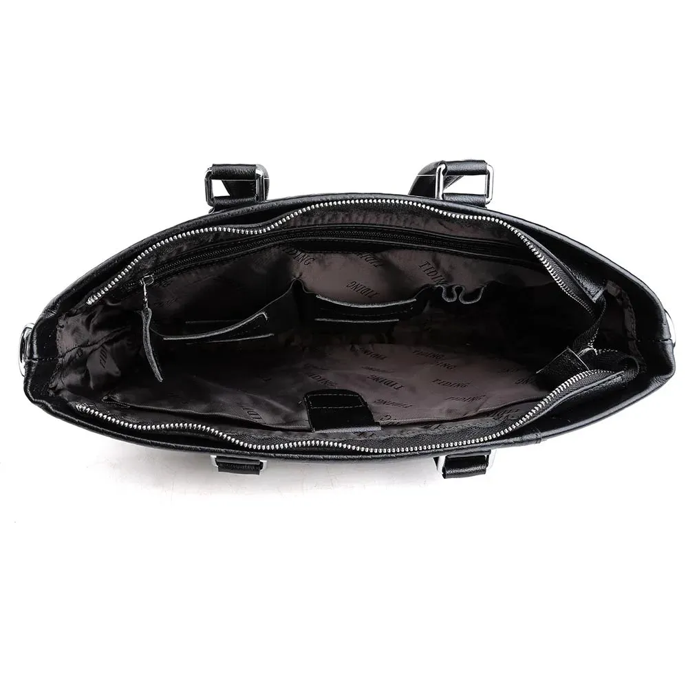 Leather Handbag Business Office Briefcase Genuine Leather Laptop Bag for Men