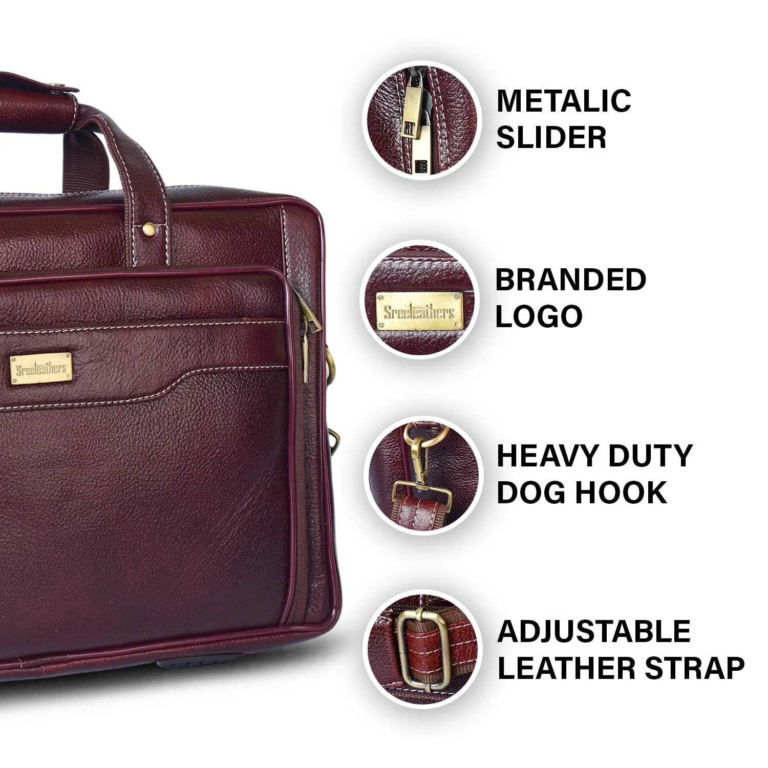Leather Laptop Bag 36806 (Brown)