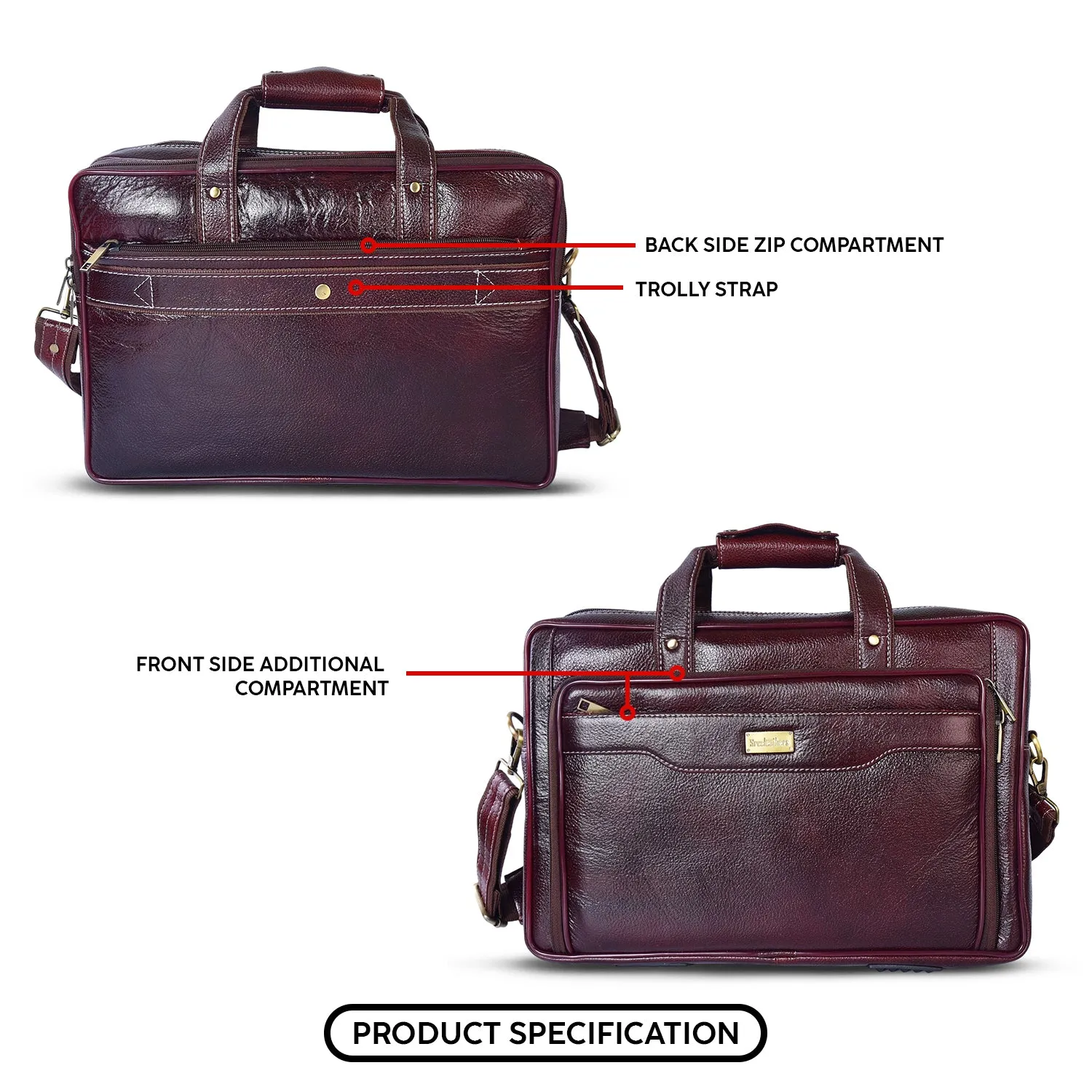 Leather Laptop Bag 36806 (Brown)