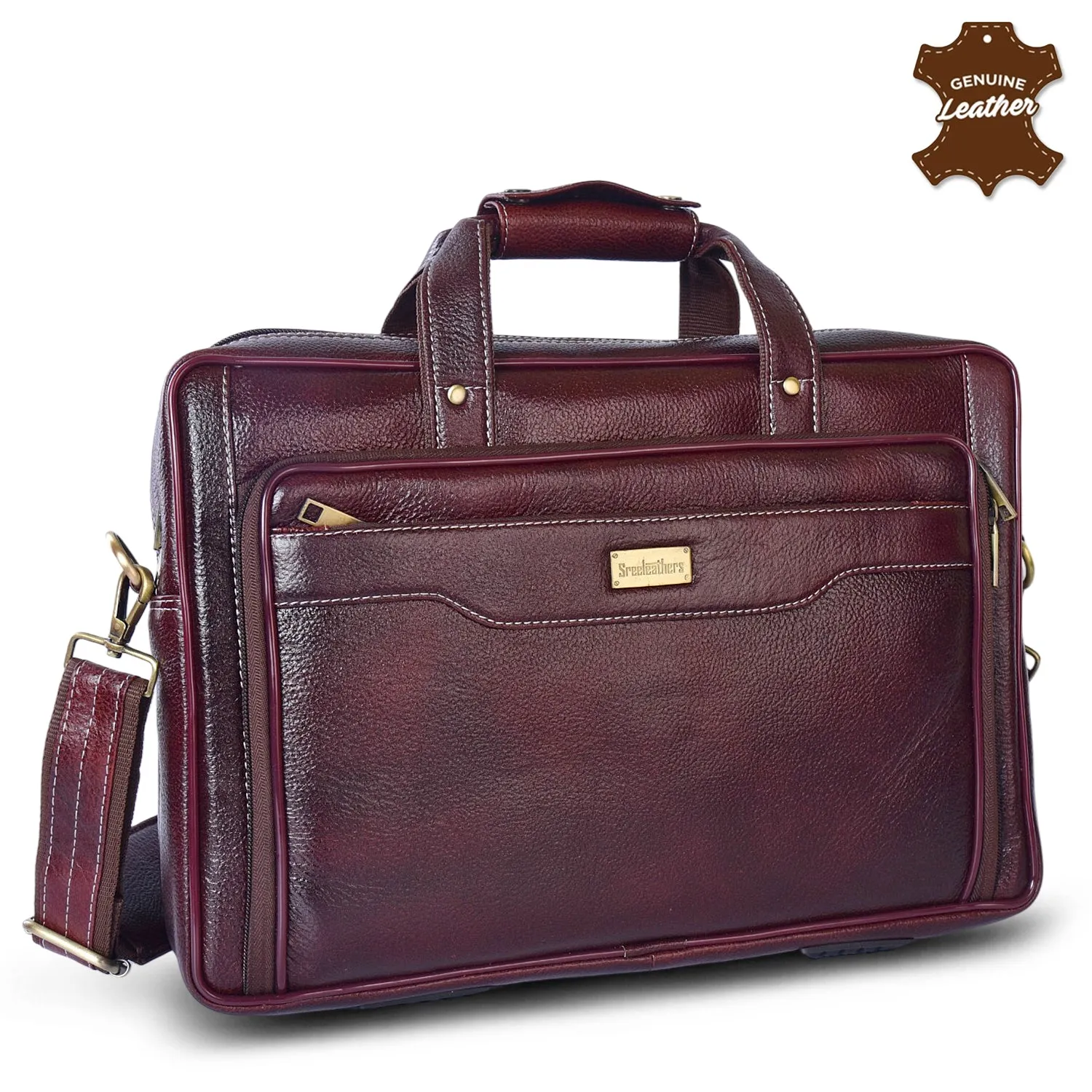 Leather Laptop Bag 36806 (Brown)