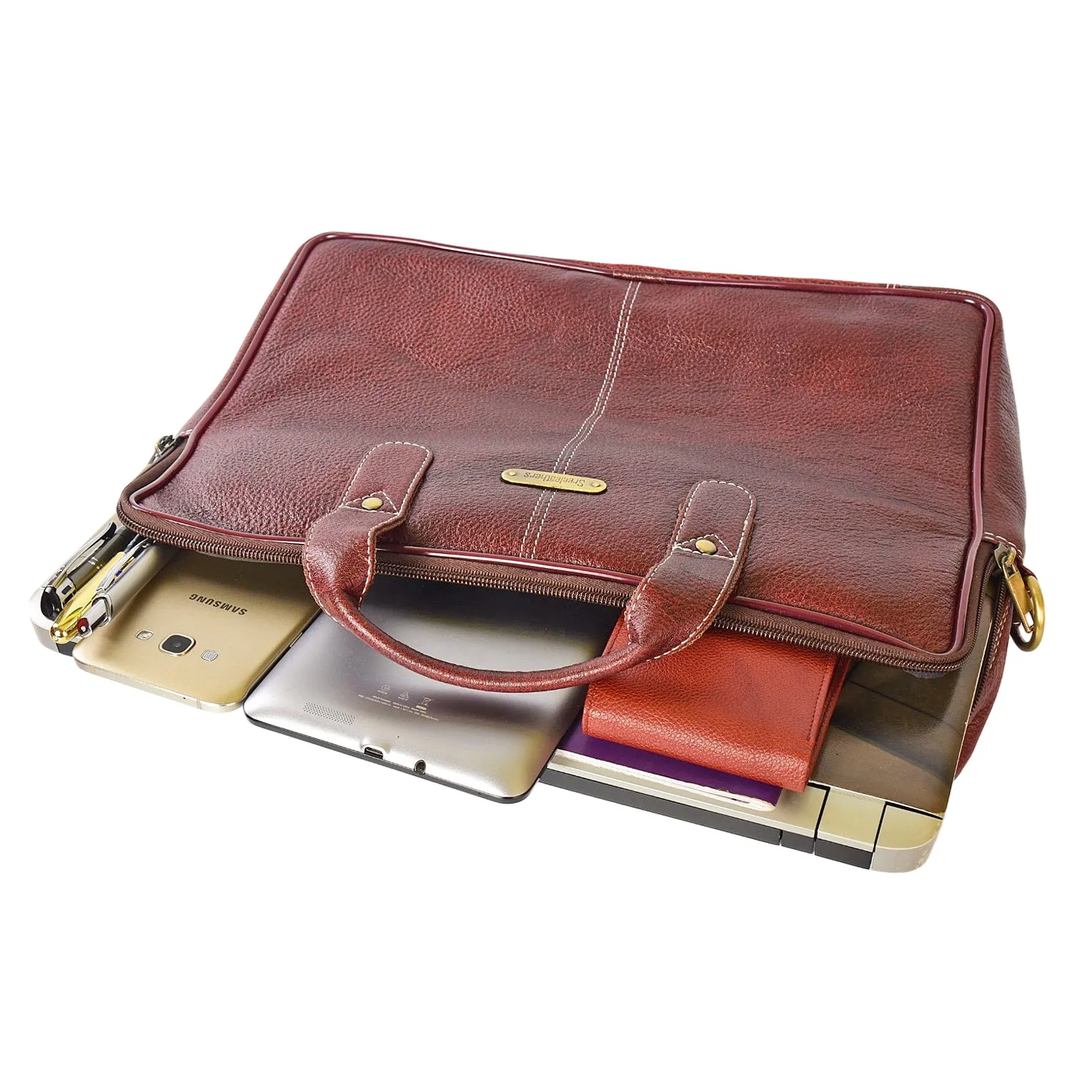 Leather Laptop Bag 36811 (Brown)