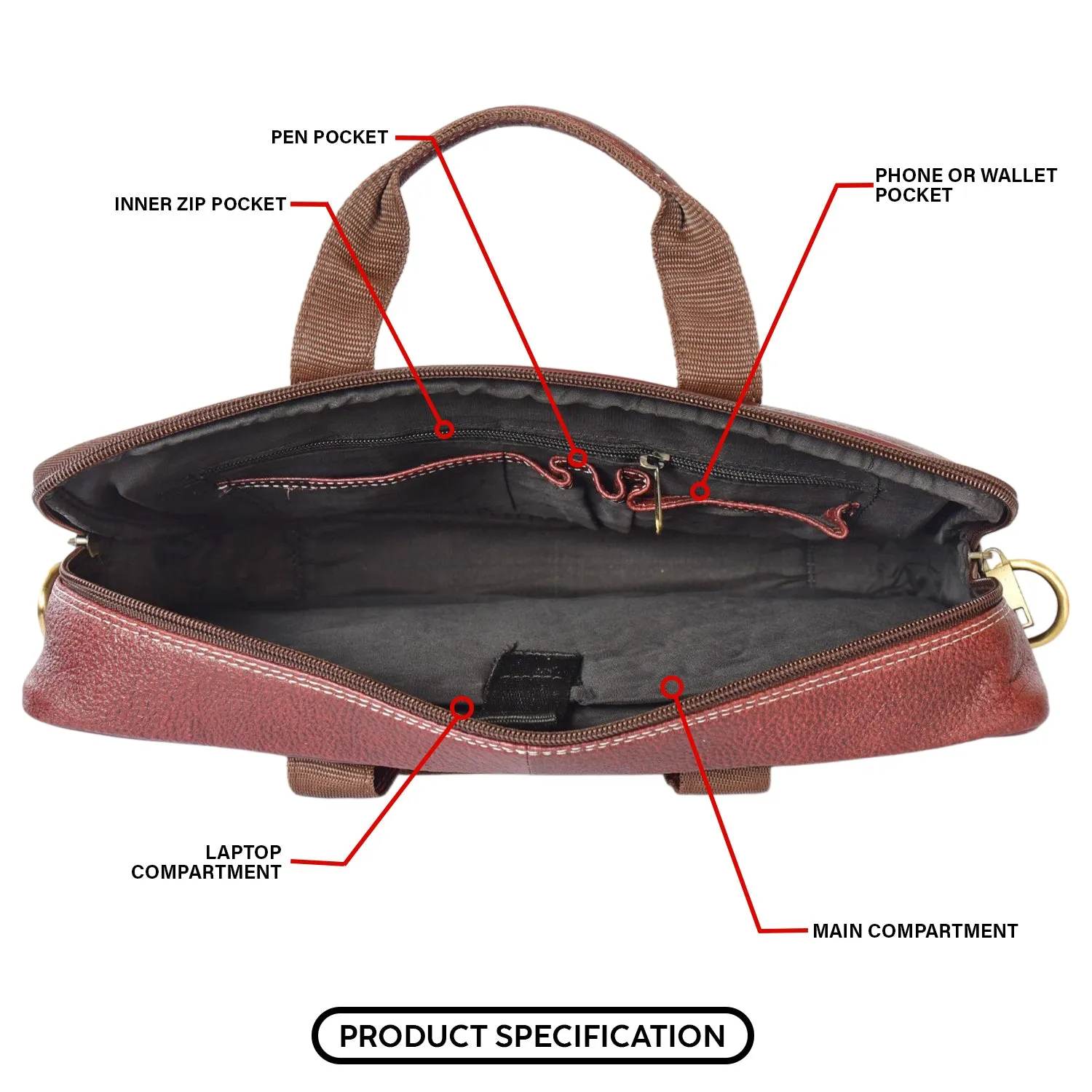 Leather Laptop Bag 36811 (Brown)