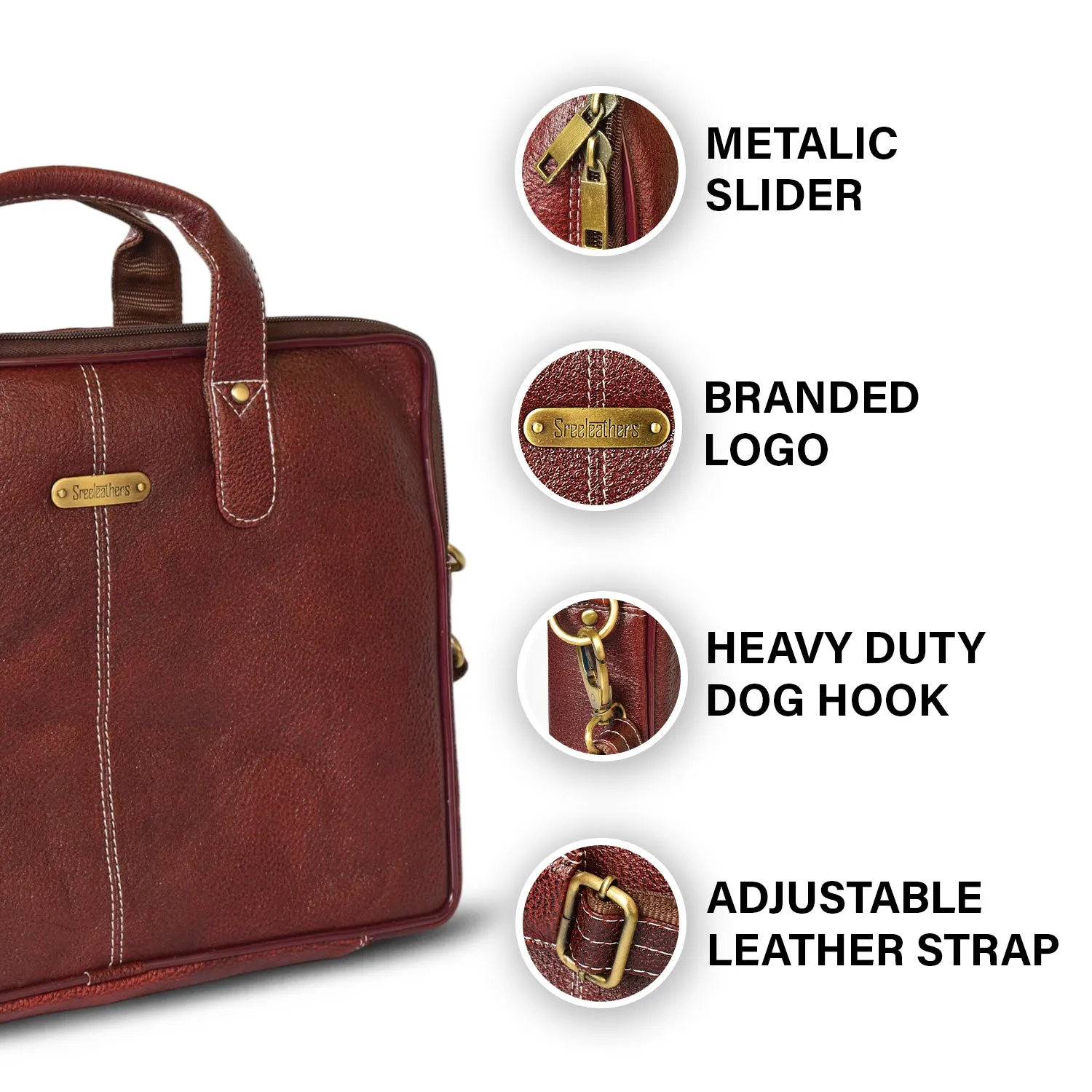 Leather Laptop Bag 36811 (Brown)