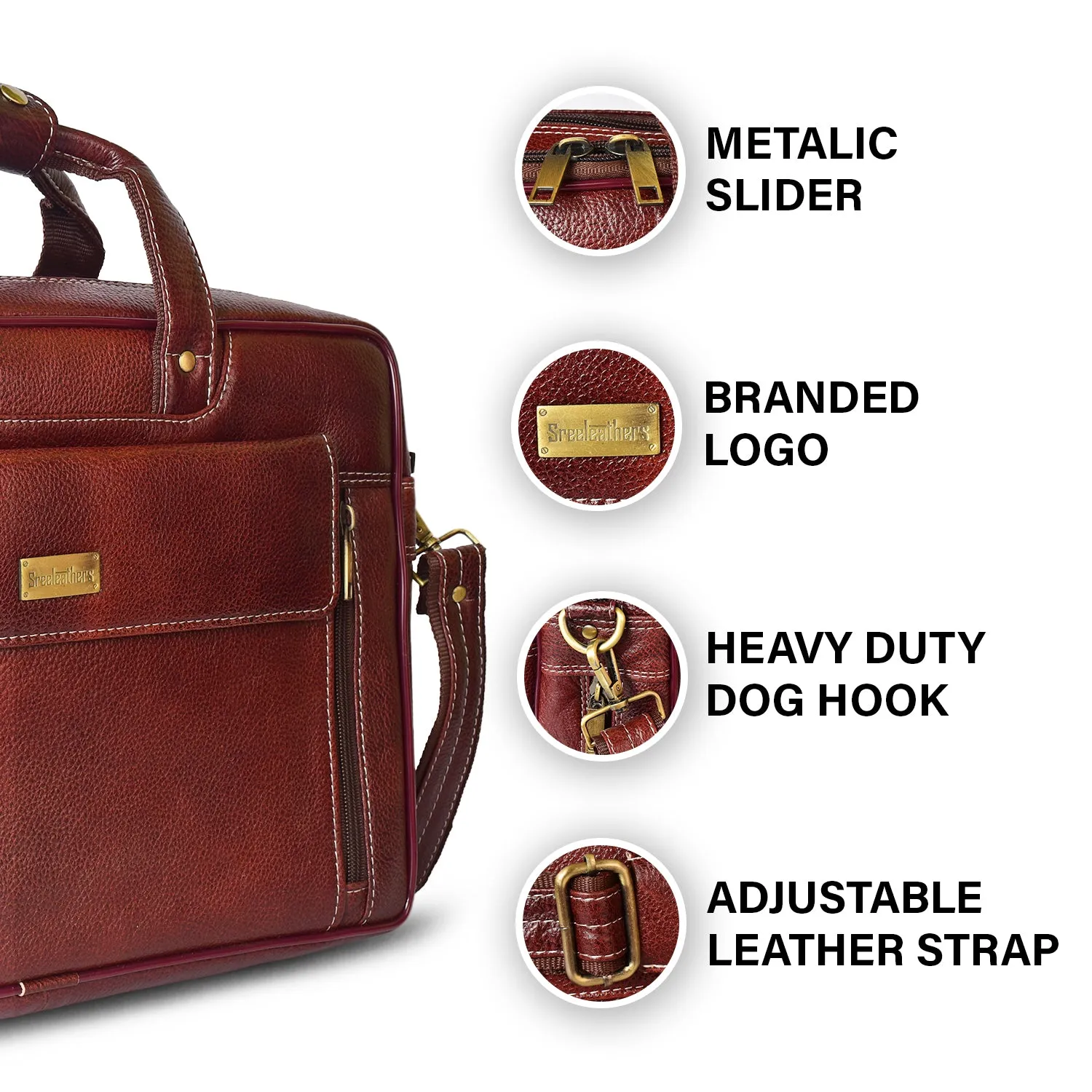 Leather Laptop Bag 36823 (Brown)