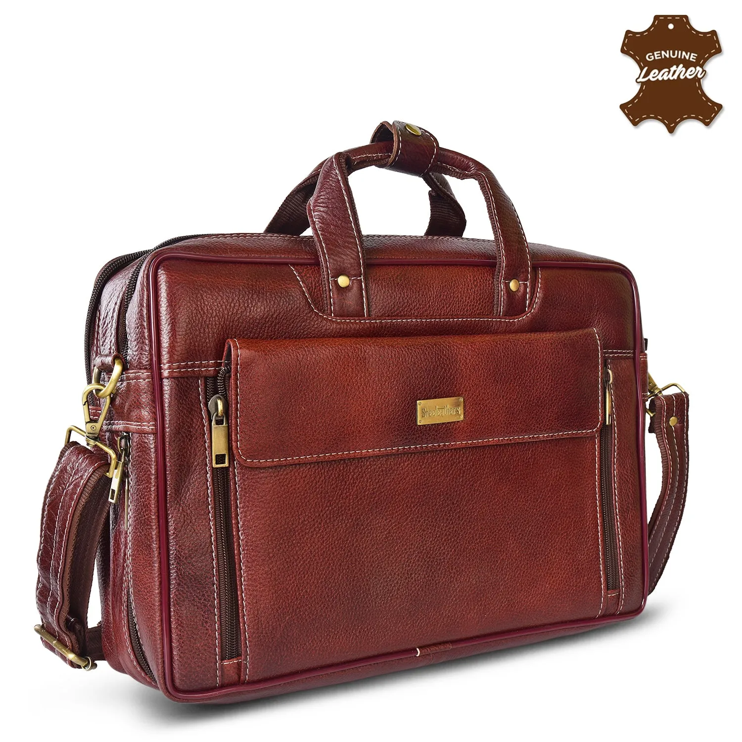 Leather Laptop Bag 36823 (Brown)