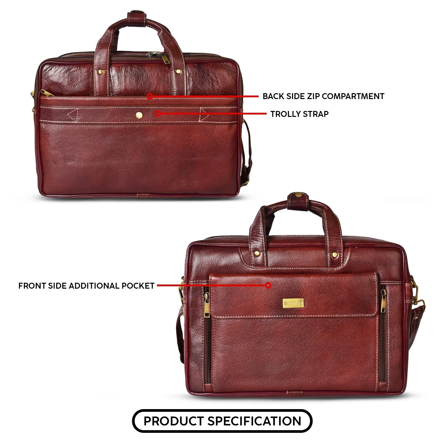 Leather Laptop Bag 36823 (Brown)