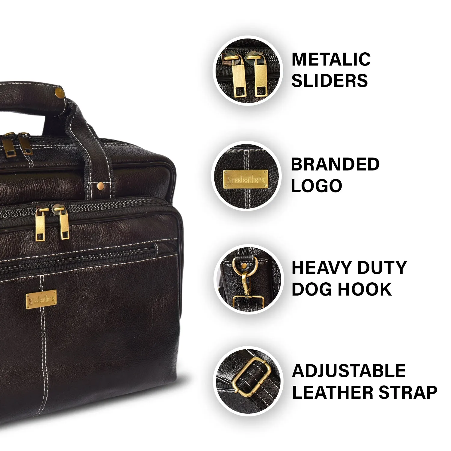 Leather Laptop Bag 998901 (Black)
