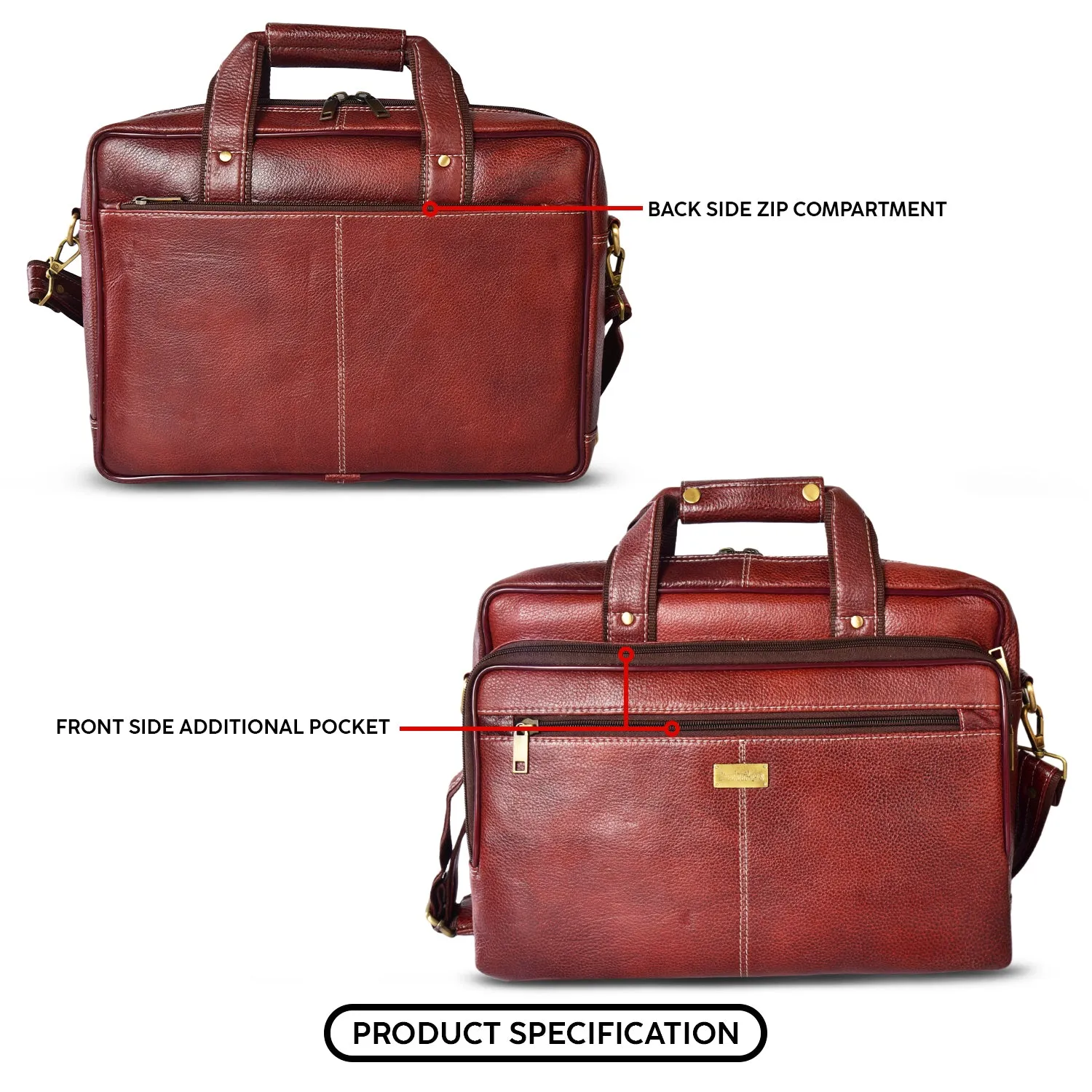 Leather Laptop Bag 998901 (Brown)