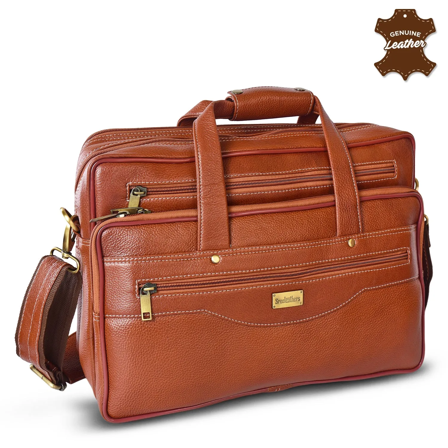 Leather Laptop Bag  998902 (Tan)