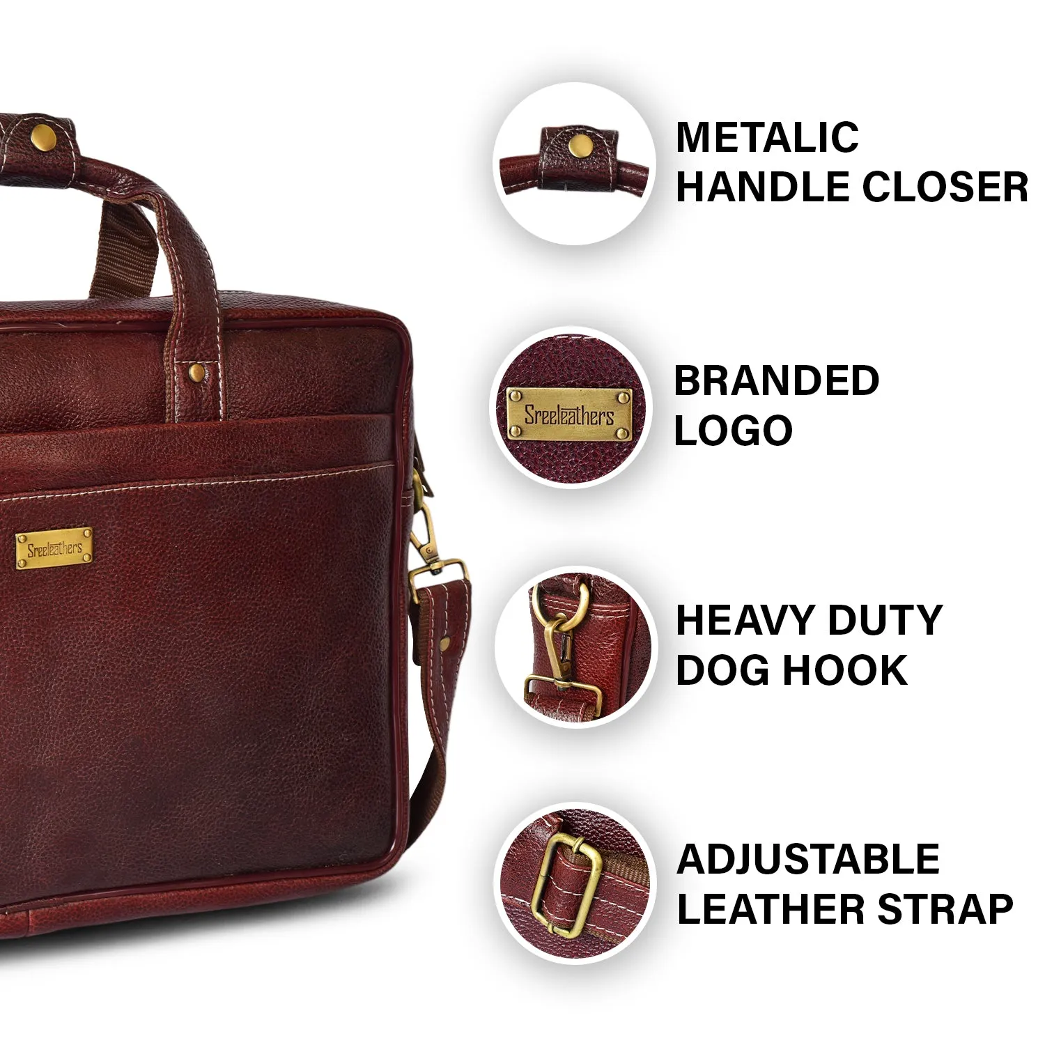 Leather Laptop Bag  998904 (Brown)