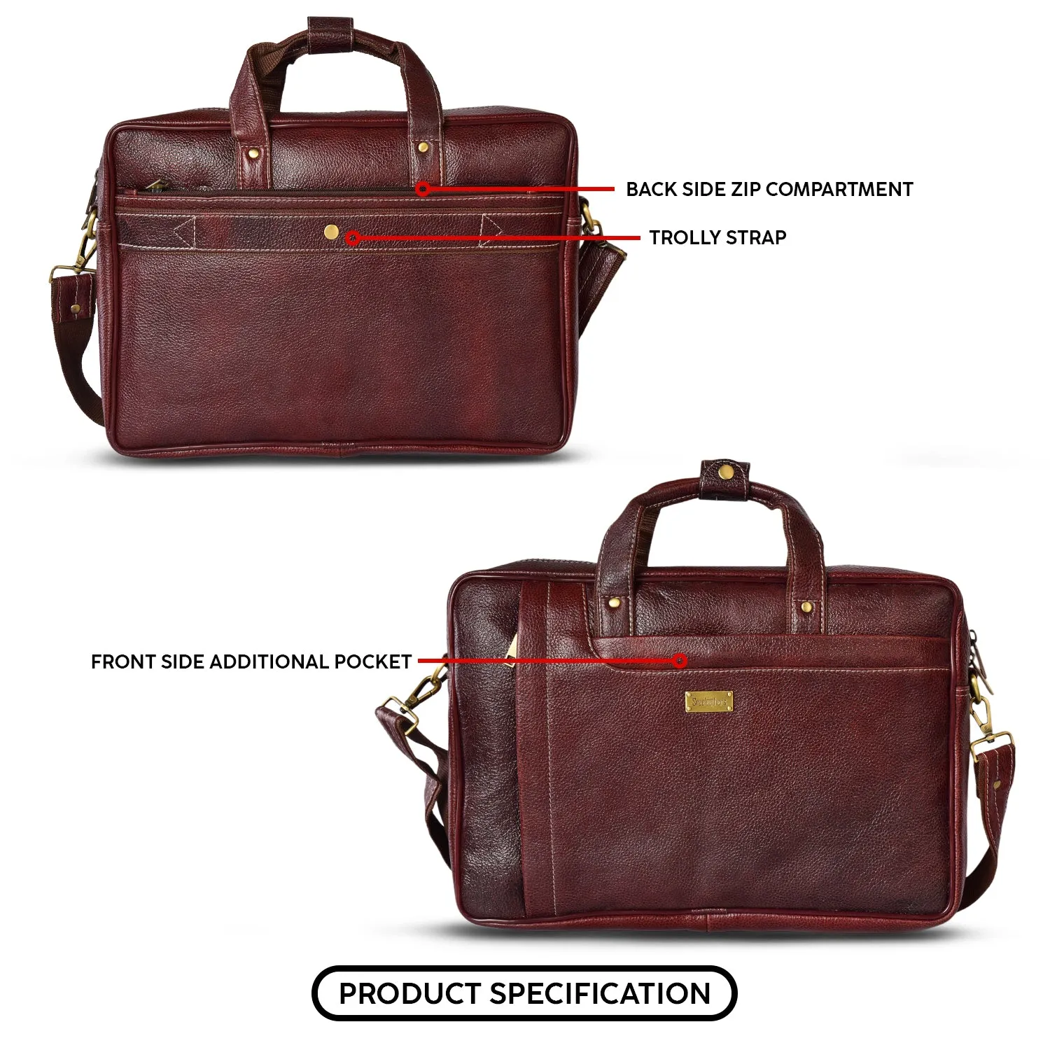 Leather Laptop Bag  998904 (Brown)