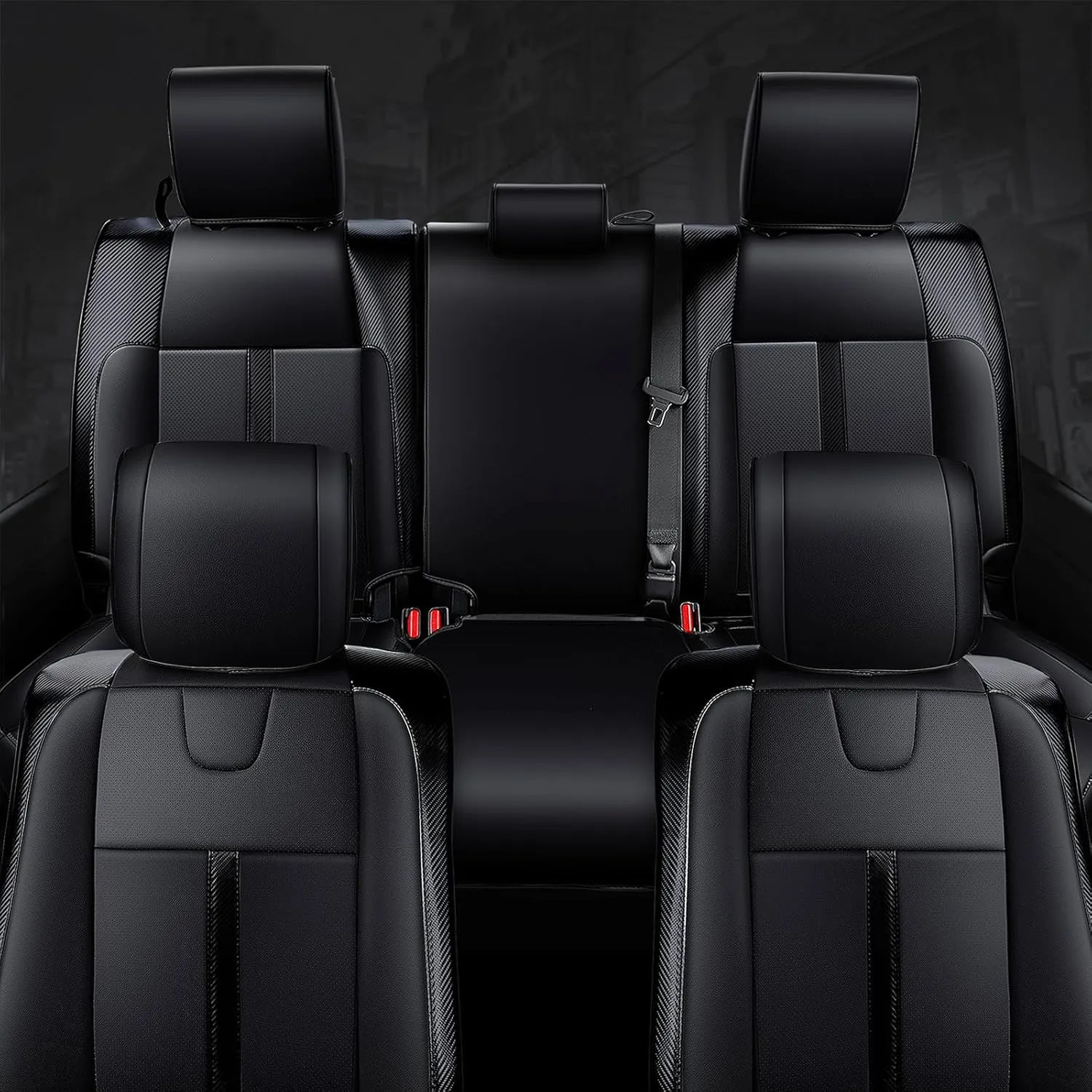 Leather Seat Covers Custom Fit for Tundra 2022 2023 2024 2025 CrewMax SR, SR5, Limited, Platinum, 1794 Edition, TRD Pro, Capstone - Carbon Fiber - Premium Faux Leather Fully Covered