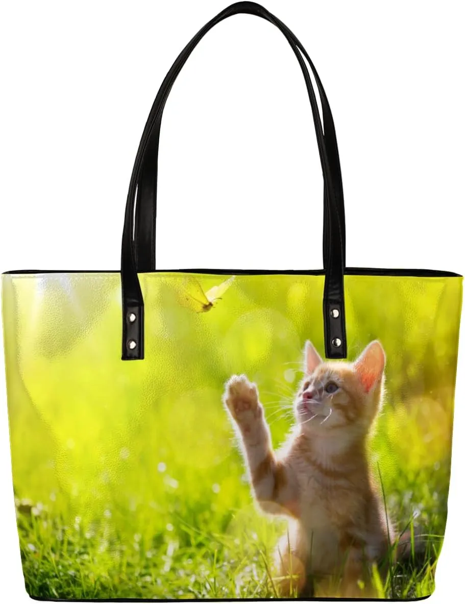 Leather Tote Bag for Women Fashion Shoulder Bag Purses and Handbags Large Capacity Satchel Bags for Work Travel