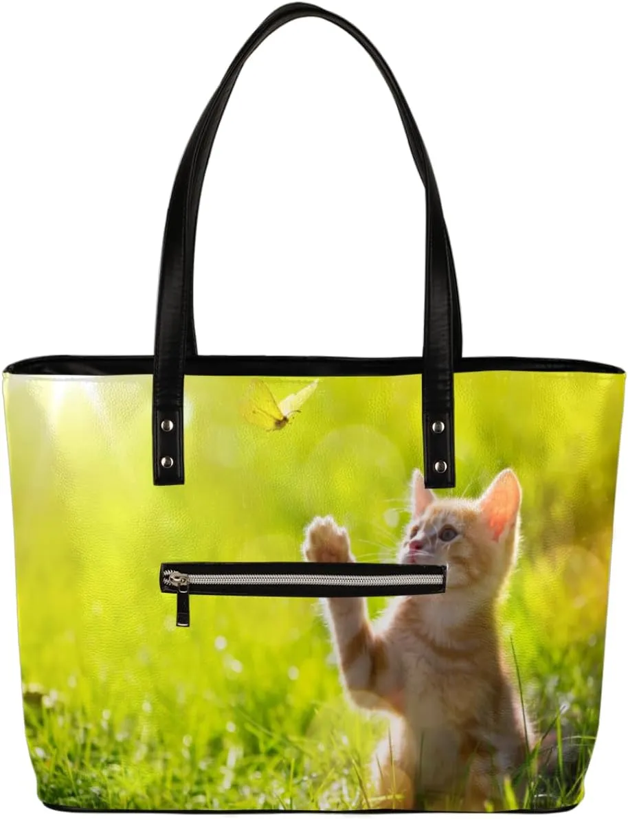 Leather Tote Bag for Women Fashion Shoulder Bag Purses and Handbags Large Capacity Satchel Bags for Work Travel