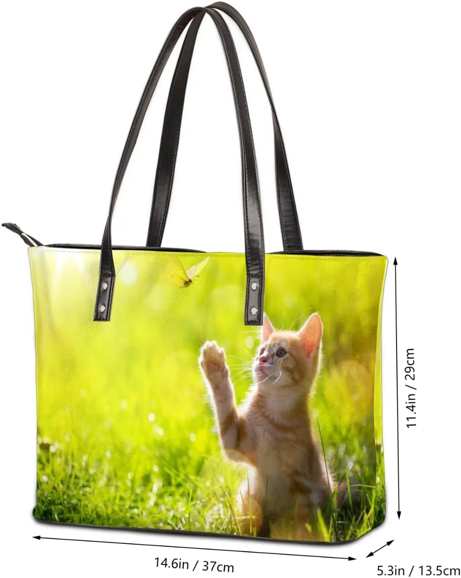 Leather Tote Bag for Women Fashion Shoulder Bag Purses and Handbags Large Capacity Satchel Bags for Work Travel