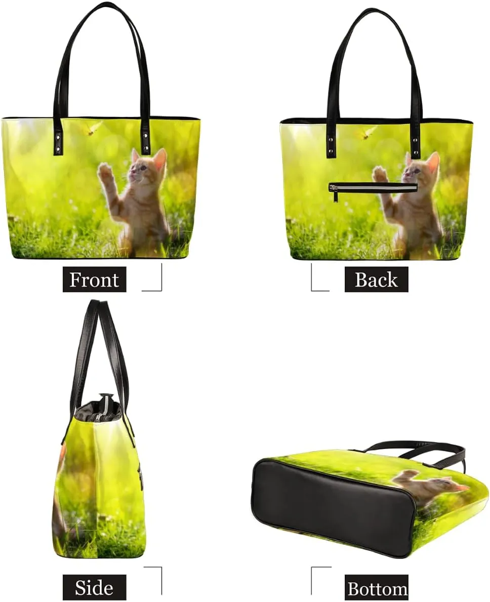 Leather Tote Bag for Women Fashion Shoulder Bag Purses and Handbags Large Capacity Satchel Bags for Work Travel