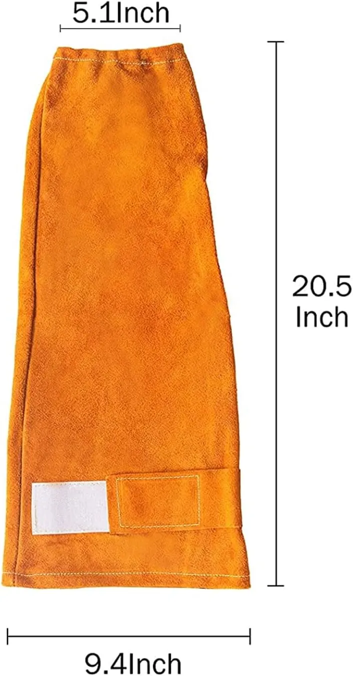 Leather Welding Work Sleeves, Heat and Flame Resistant Arm Protection, Heavy Duty Work Arm Guard, Puncture Resistant Sleeves for Men and Women