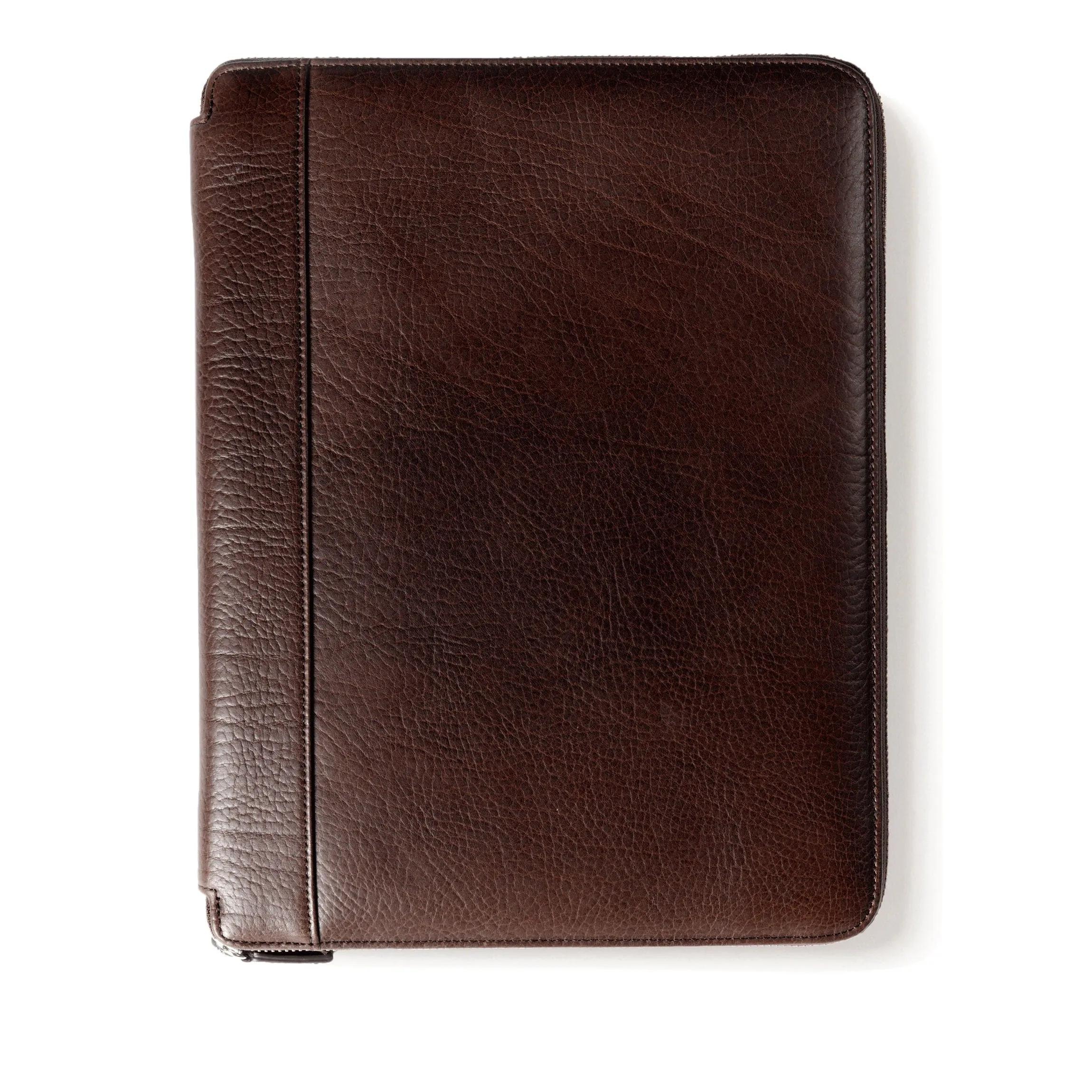 Left Handed Executive Zippered Portfolio Espresso
