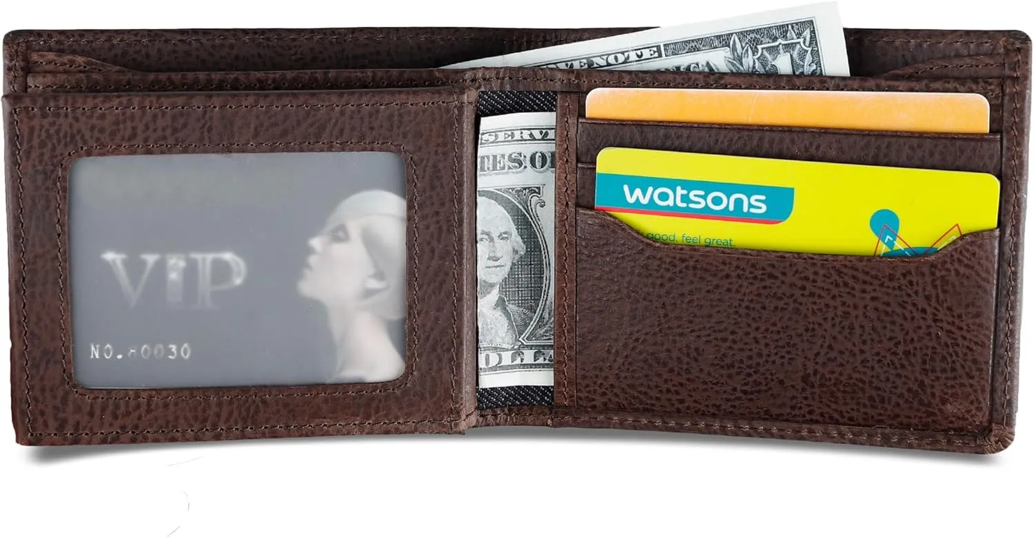 Levi's Men's Classic Bifold Passcase Wallet with Multiple Card Slots and Id Window