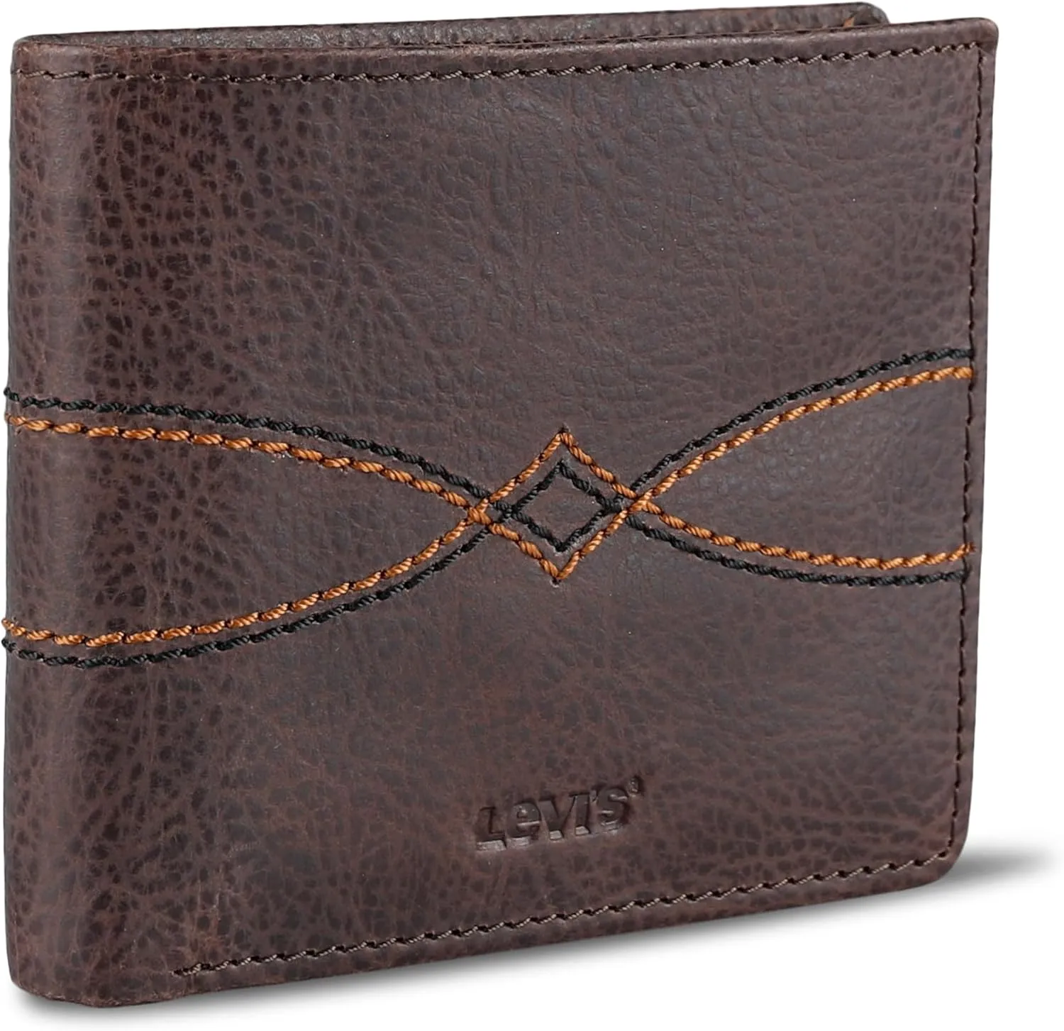 Levi's Men's Classic Bifold Passcase Wallet with Multiple Card Slots and Id Window