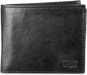 Levi's Men's Extra Capacity Slimfold Wallet with Multiple Card Slots and ID Window
