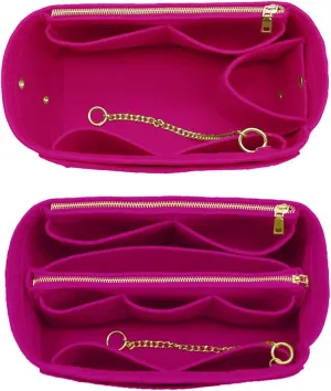LEXSION 3 in 1 Felt Purse Organizer Insert Bag in Bag with a Bottle Holder Shaper 8026 Rosy L