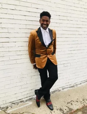 Light Brown Velvet Tuxedo   Matching Bow Tie