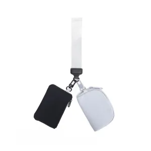 Light gray Stylish Mini Wristlet Wallet - Nylon, Multi-Compartment Design