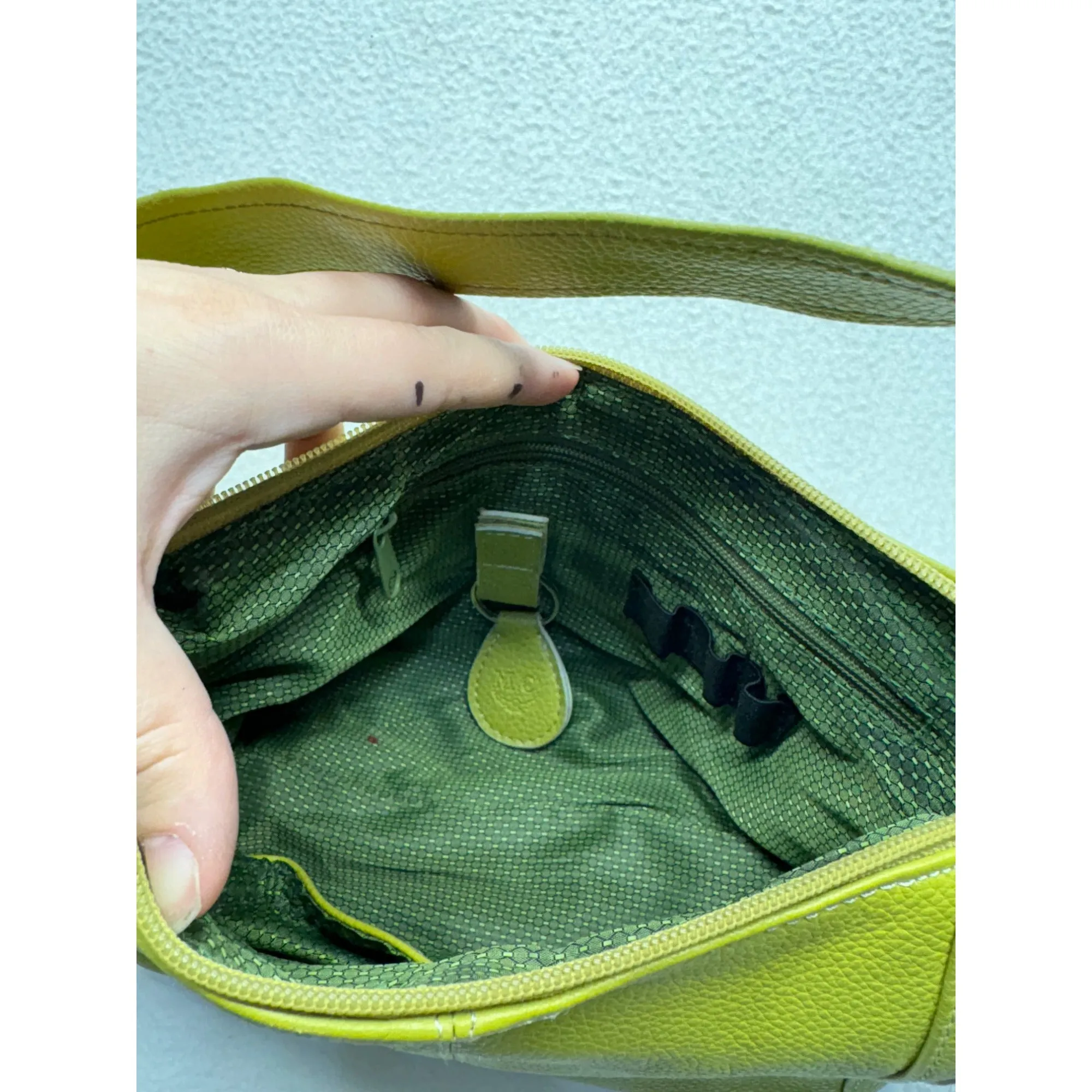 Lime Green MC Leather Shoulder Bag #7597