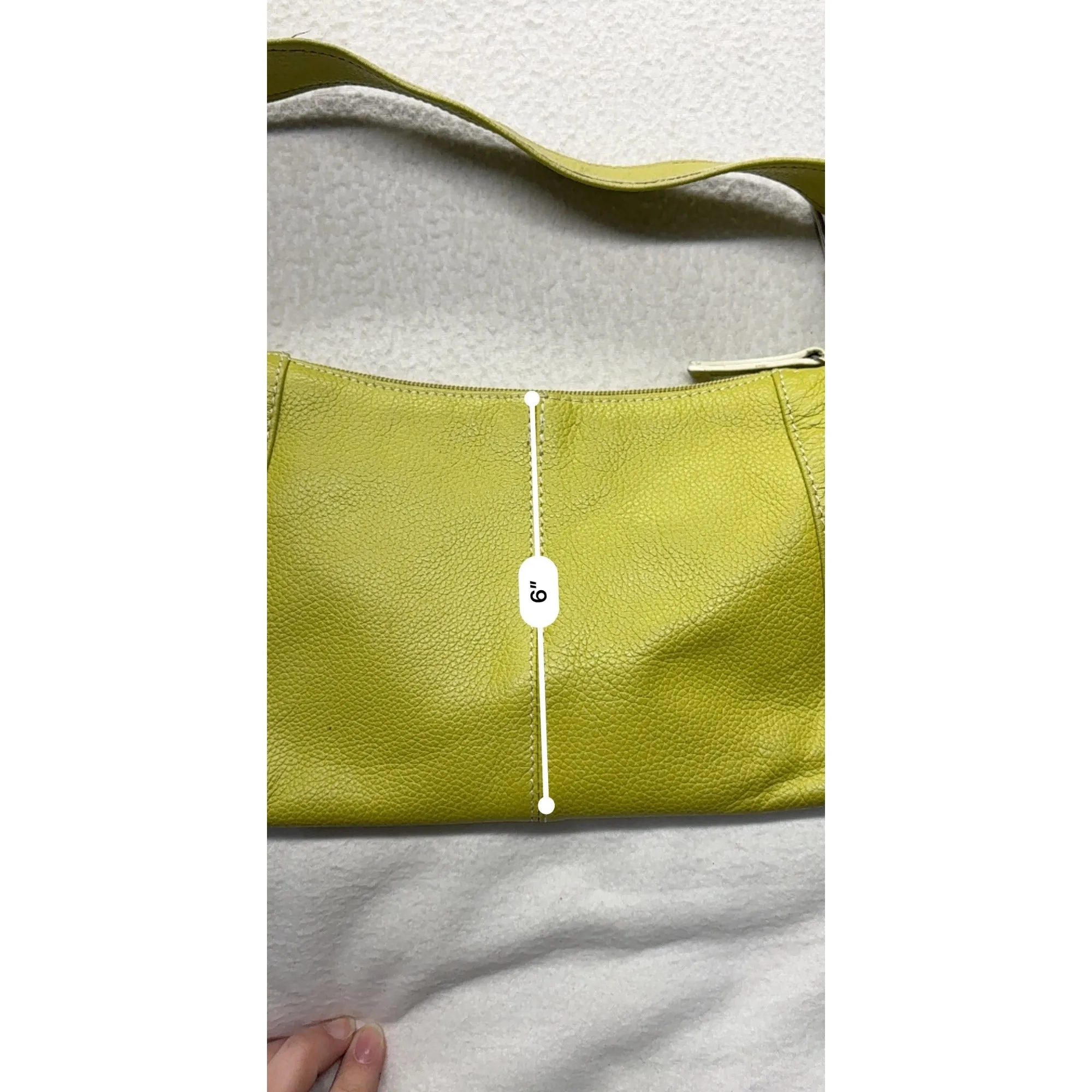 Lime Green MC Leather Shoulder Bag #7597