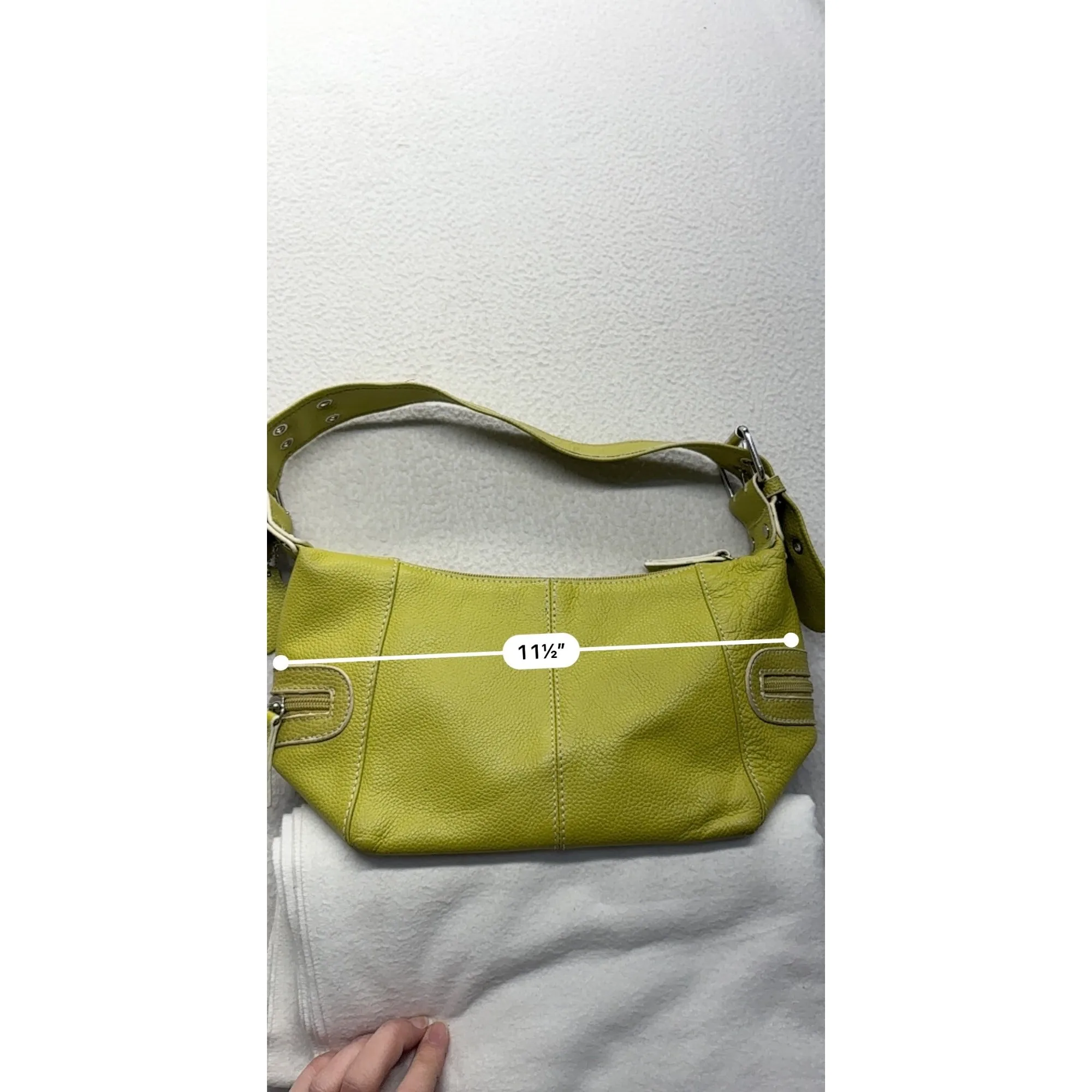 Lime Green MC Leather Shoulder Bag #7597