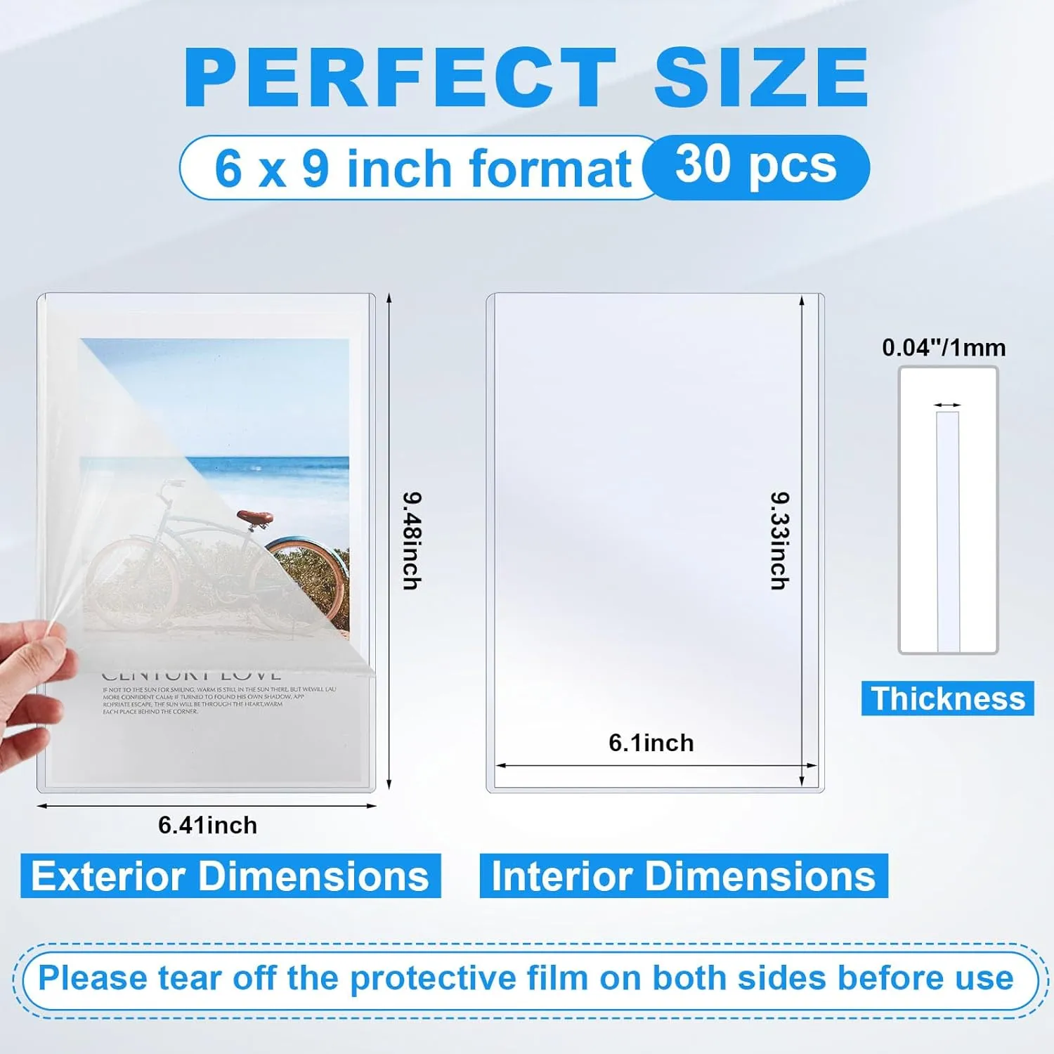 Lincia 6 x 9 Inch Hard Plastic Card Sleeves Jumbo Photocard Holder PVC Clear Card Protectors for Game Trading Sports Cards Collecting Storing Display Supplies(30 Pcs)