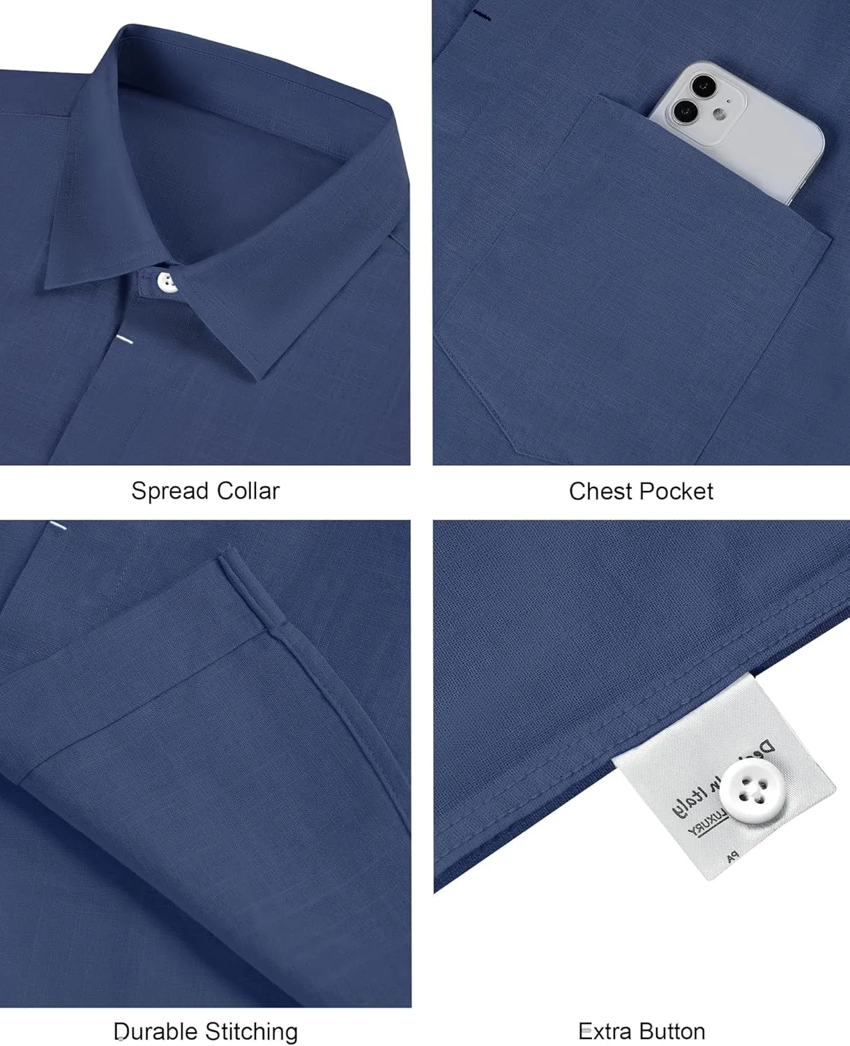 Linen Shirts for Men Button Down Short Sleeve Shirt Button up Men's Casual Shirt Mens Big and Tall Vacation Hawaiian