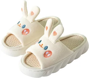 Linen Slippers - Lightweight, Safe and Non-Slip, Breathable, and Fashionable with Soft and Thick Soles for a Comfortable Walk - No Odor