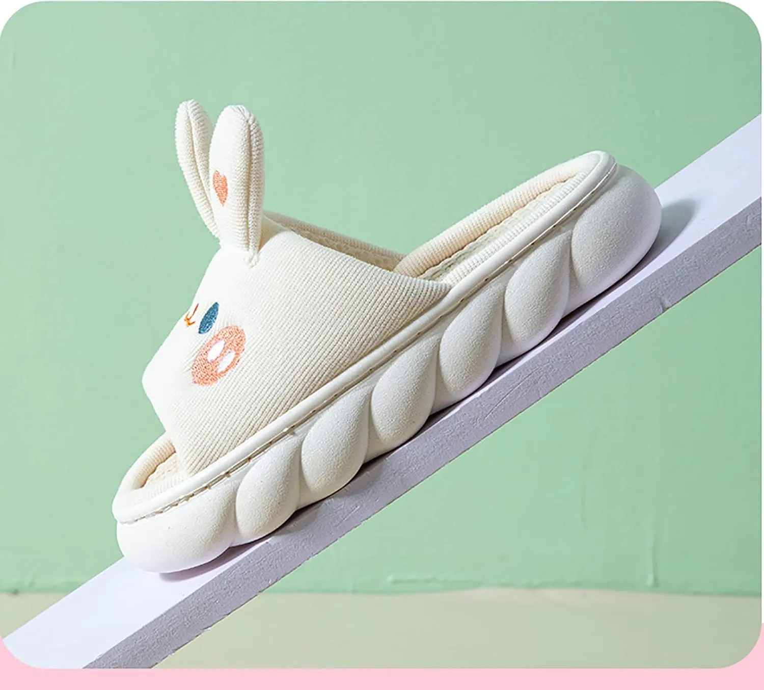 Linen Slippers - Lightweight, Safe and Non-Slip, Breathable, and Fashionable with Soft and Thick Soles for a Comfortable Walk - No Odor