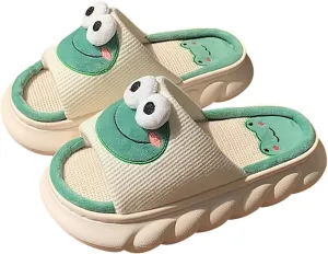 Linen Slippers - Lightweight, Safe and Non-Slip, Breathable, and Fashionable with Soft and Thick Soles for a Comfortable Walk - No Odor