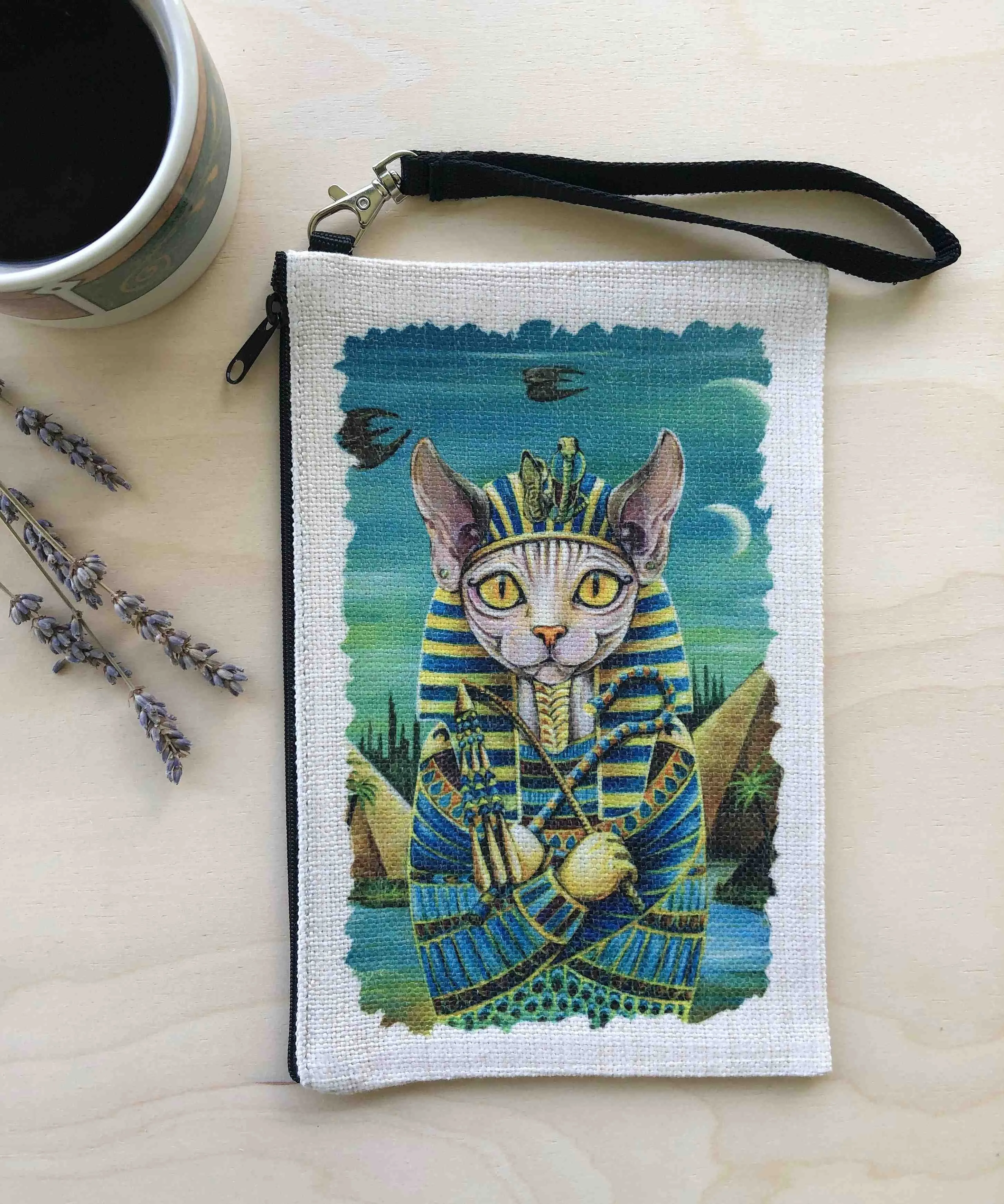 Linen Wallet "Kitty Tut"