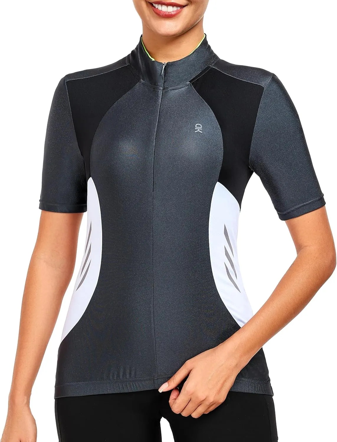 Little Donkey Andy Women's Half Zip Breathable Cycling Vests Reflective Sleeveless Jerseys Shirts Running 4 Rear Pockets