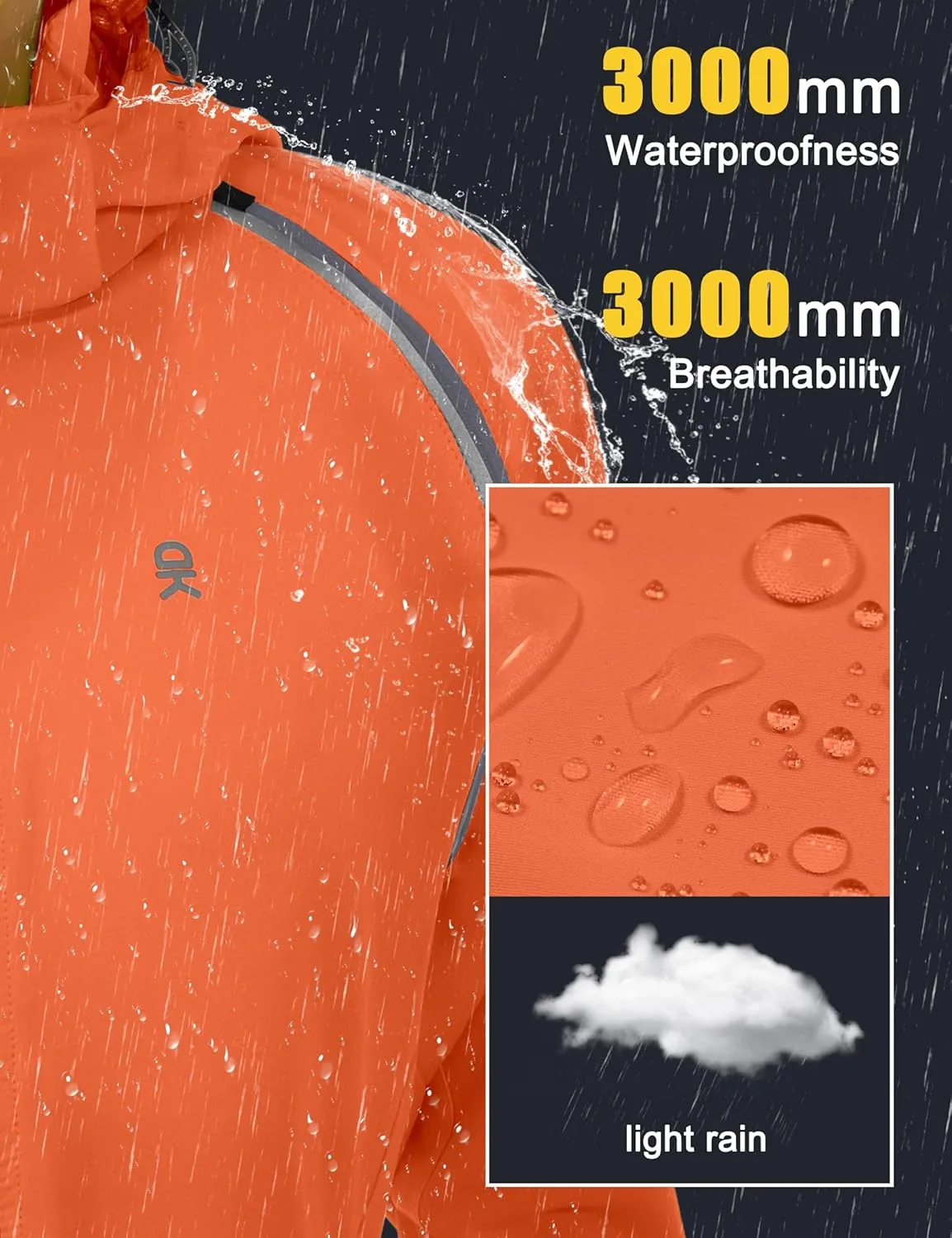 Little Donkey Andy Women's Lightweight Waterproof Cycling Jacket with Removable Sleeves & Hood for Biking Running Golf