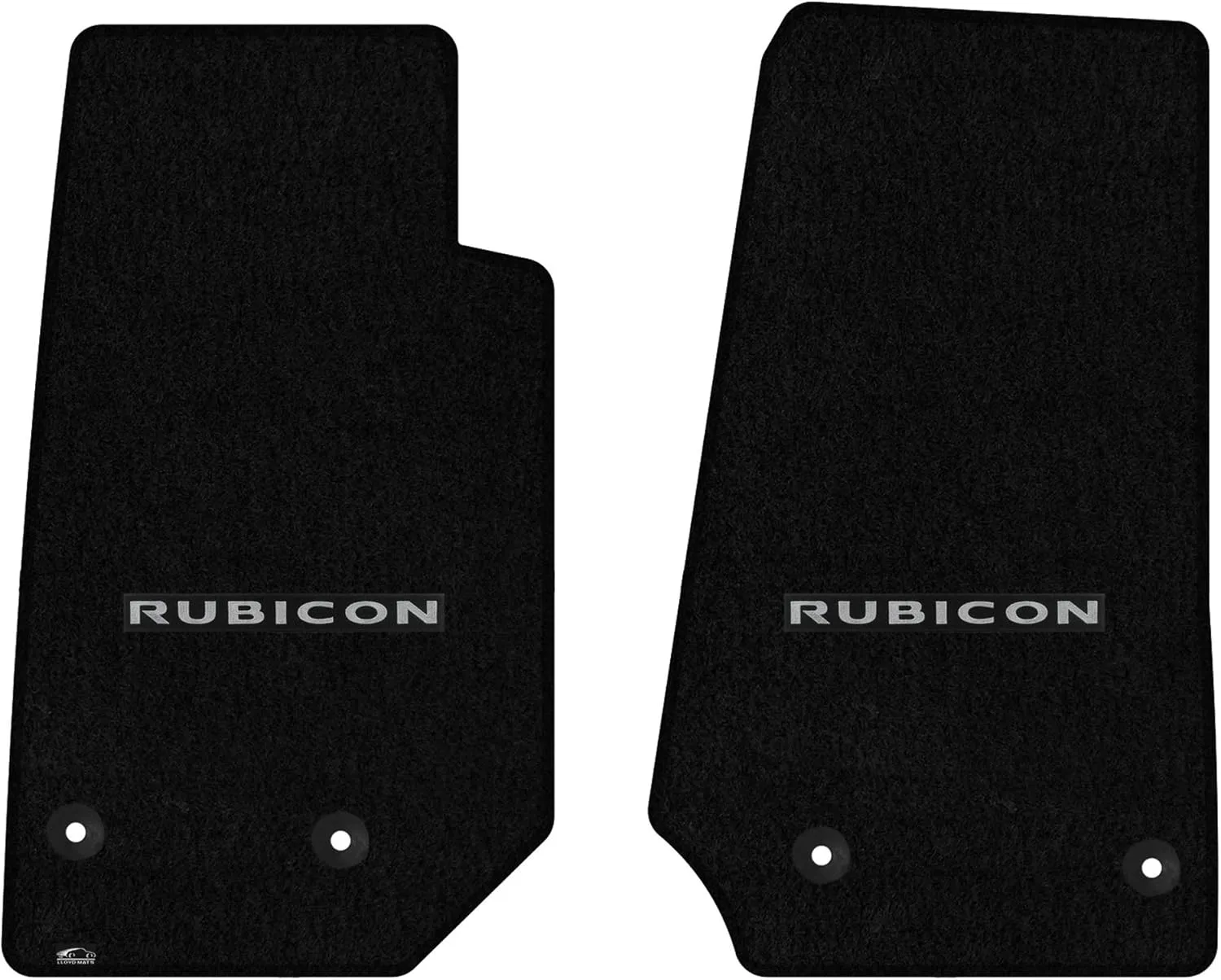 Lloyd Mats Heavy Duty Carpeted Floor Mats for Jeep JK Wrangler Unlimited 2014-2018 (Black, 2PC - Rubicon Logo)