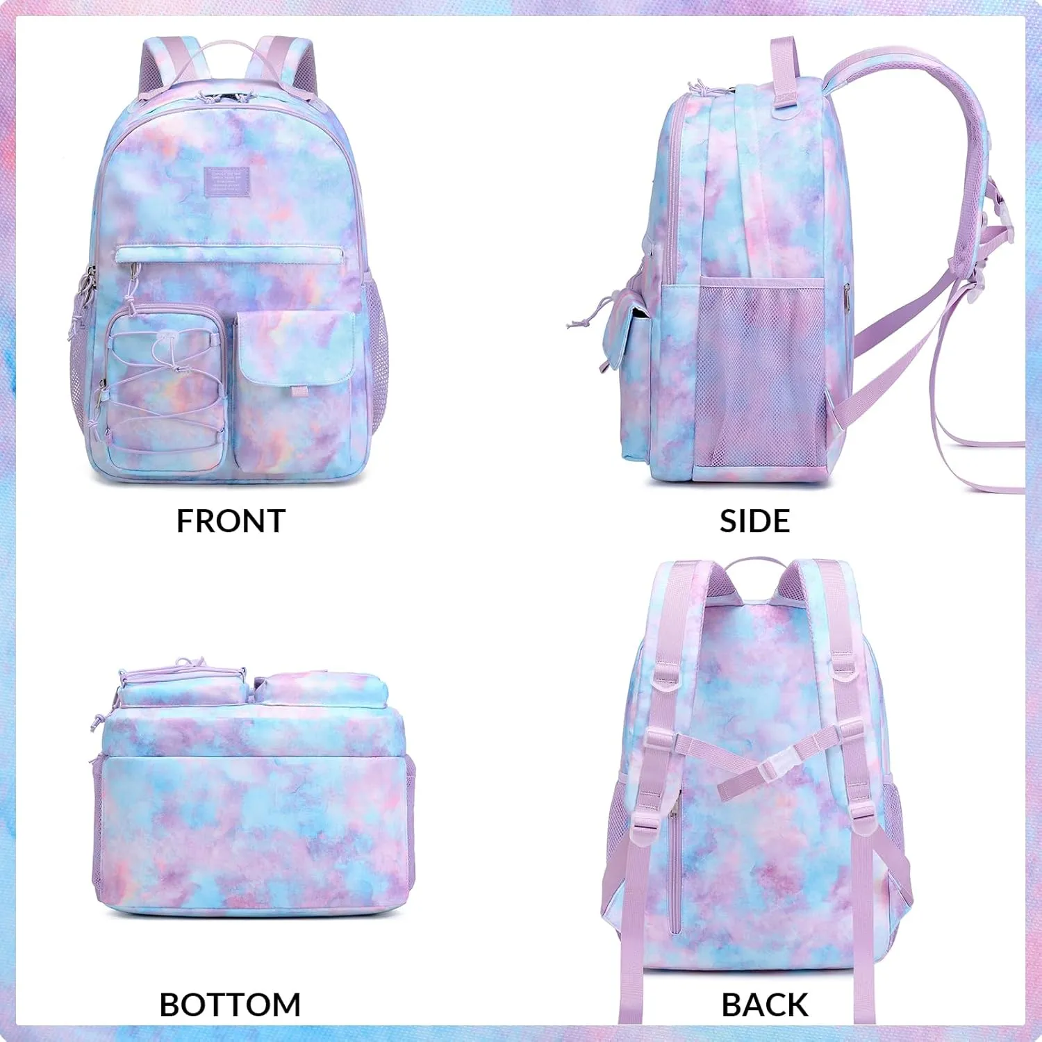 Lohol Galaxy Backpack for Kids Teen Boys Girls, Daypack with 1Anti Theft Pocket for Travel School (Galaxy E)