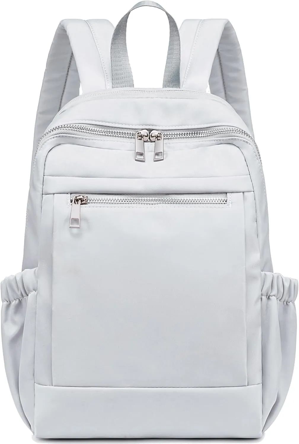 LOIDOU Mini Backpack for Women Small Backpack Purse Lightweight Girls Casual Daypack Bookbag for College School Work Travel, Silver Grey(13.7"x11"x4")