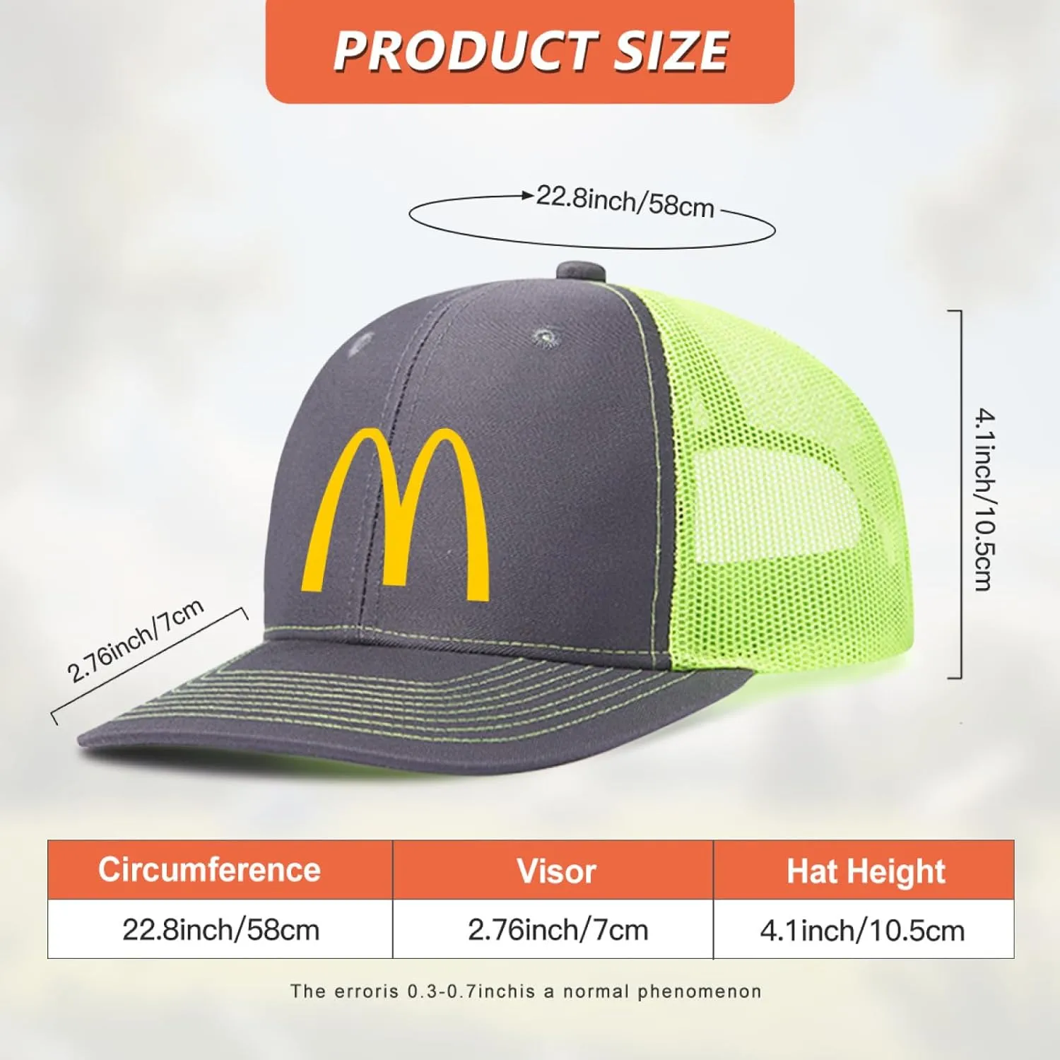 Long Brim Trucker Dad Work Hat for Unisex Adult Soft Outdoor Plain Baseball Mesh Cap Womens Mens Adjustable Golf Sun Hat